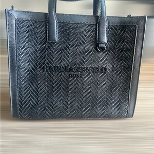 Karl Lagerfeld Textured Black Handbag
